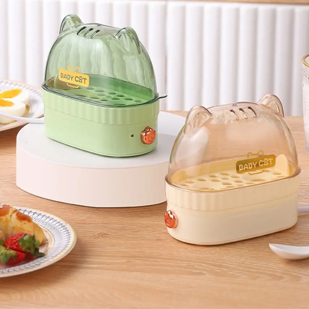 Automatic Power Off Egg Boiler Machine Egg Poacher Cat Shape Egg Cooker Food Steamer Electric Boiled Egg Maker Home Kitchen