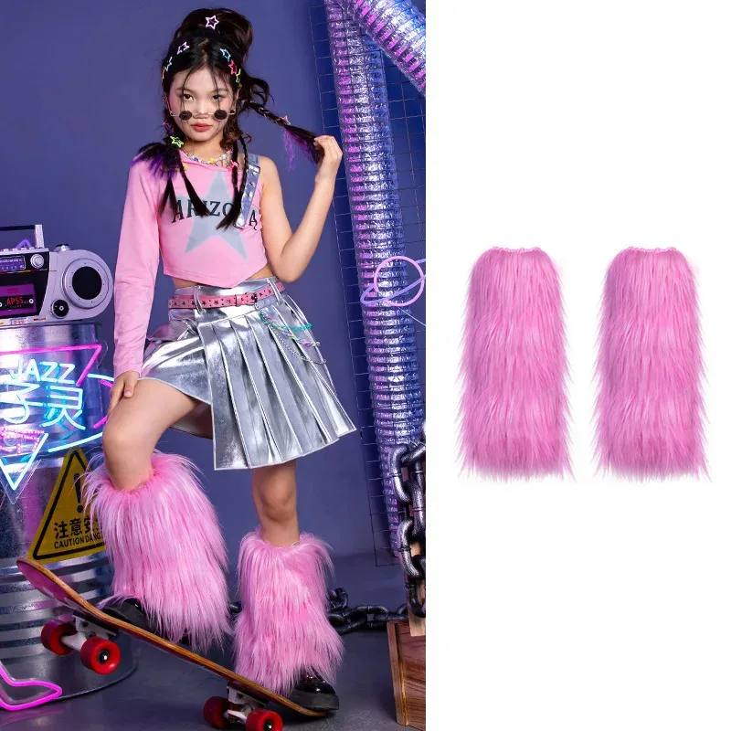 

Girls' furry foot sets Fashion imitation fur socks children's show stage leg sets warm autumn and winter
