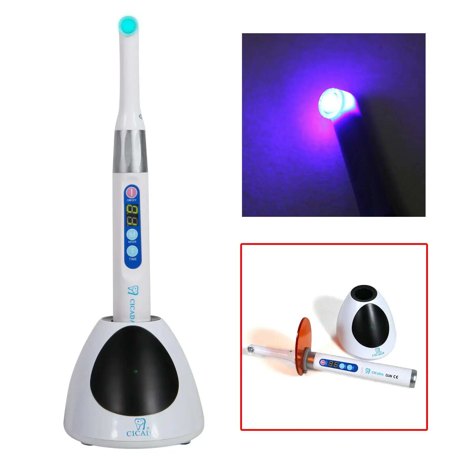 Dental Wireless Cordless 10W iLed 1 Second LED Curing Light Cure Lamp 2300mW/c㎡ White Color