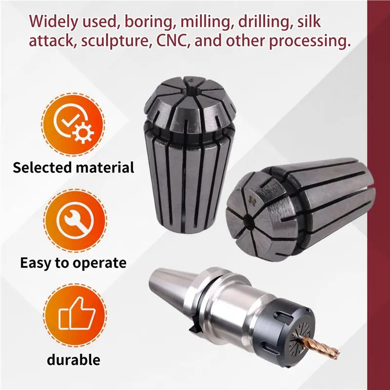 Limited Stock-FF 10PCS Spring Collet ER16 Collet Chuck Motor Shaft Extension Rod Spindle Collet Lathe Tools Holder Inner 10MM