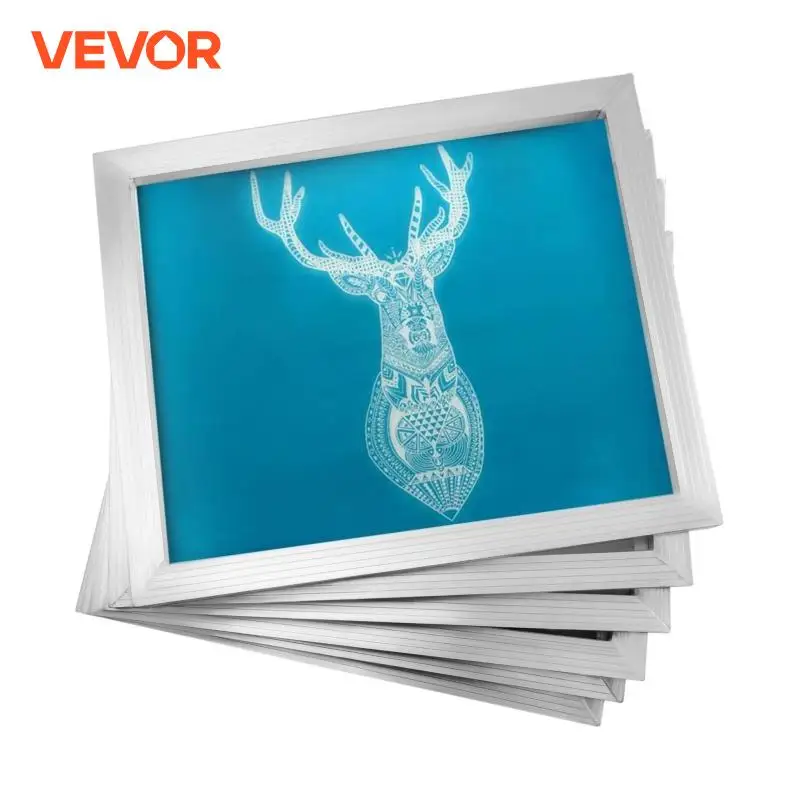 Vevor Aluminium Frame Zeefdruk 6 Stuks Wit Diverse Mesh Inkt Drukken Sublimatie Geschikt Voor Machine Of Handmatig
