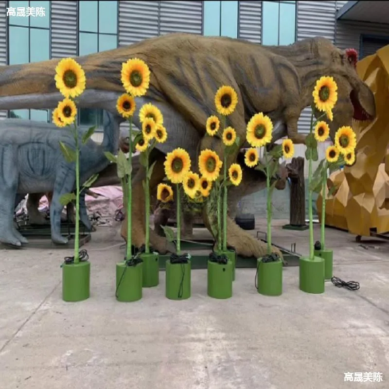 Human body follows the eye, interactive device, mall plaza sensory sunflower sensory flower, artificial flower intelligence