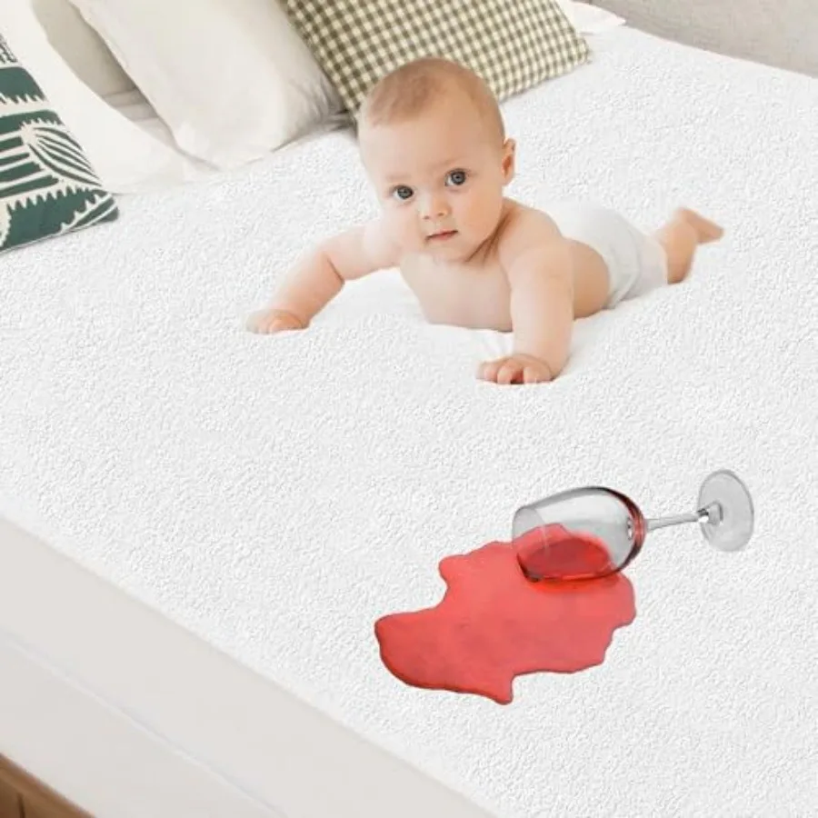 

15 Inch Deep Twin Mattress Protectors 39x75 Zippered Waterproof Mattress Encasement Cover with Terry Top Fabric for Enhanced Co