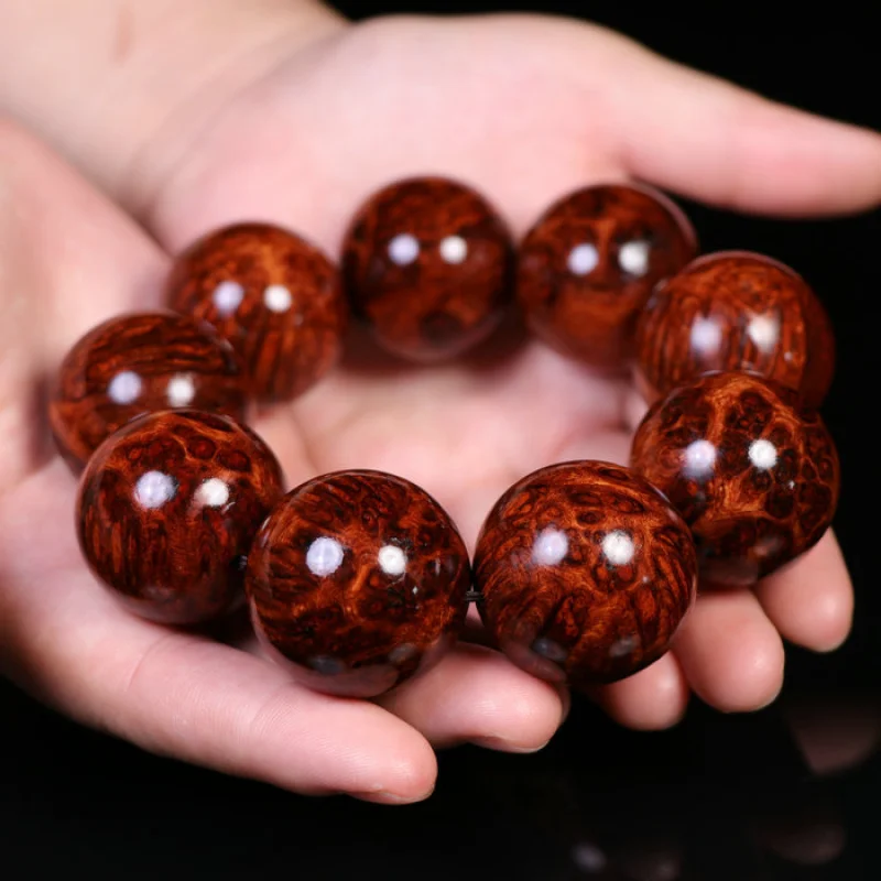 

Hainan Huanghuali Men 2.0, Bracelet for Women, Old Wood with Gallbladder Knot , Ghost Face and Eye Pattern,
