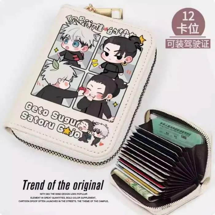 

Anime Jujutsu Kaisen Satoru Gojo Geto Suguru FS Wallet PU Purse Card Coin Zipper Cash Holder Bag Cosplay Gift B1673 Anime Anime