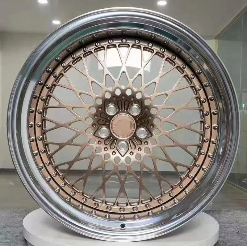 for Customized 2 piece Forged rims disc with polished lip and brushed face Concave deep lips 5*112 5*114.3 5*120
