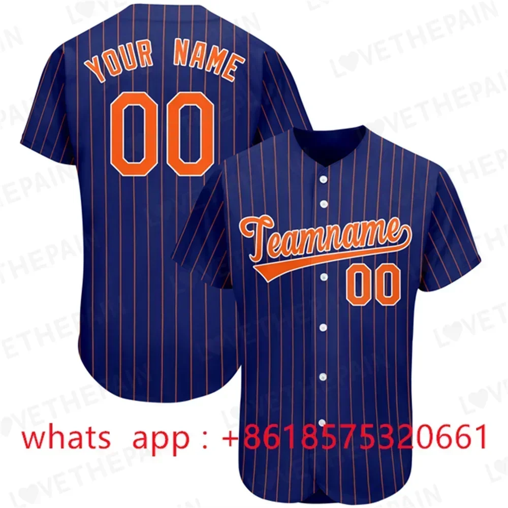 Customize Baseball Jersey Team Shirt Print Personal Name Number Stripe Hip Hop Sportswear Custom Baseball T-shirt Men/Women/Kids