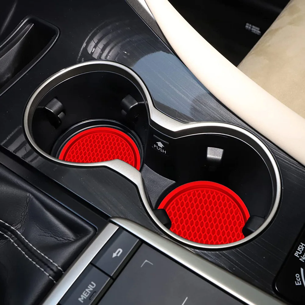 4Pcs  Non-slip Car Water Cup Pad Diamond Rhinestone Rubber Mat for Bottle Holder Coaster Auto Interior Anti-skid Cup Holders