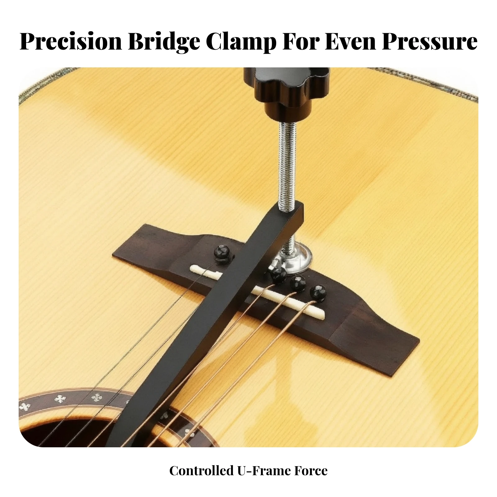Guitar Bridge Clamp Tool Compatible Guitar Bridge Clamp Multi-Functional Long-Lasting for Luthiers, Workshop