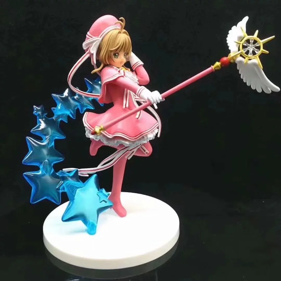 Anime cardcaptor sakura kinomoto sakura pvc figura de ação modelo colecionável boneca brinquedo 19cm