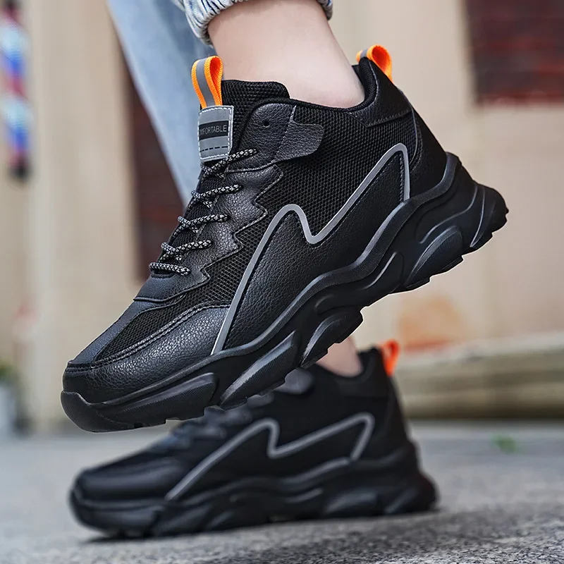 

Мужские кроссовки со светоотражающей сеткой, увеличивающие рост 4 см, лето-осень, новый стиль, спортивная обувь, дышащая, удобная, с мягкой подкладкой