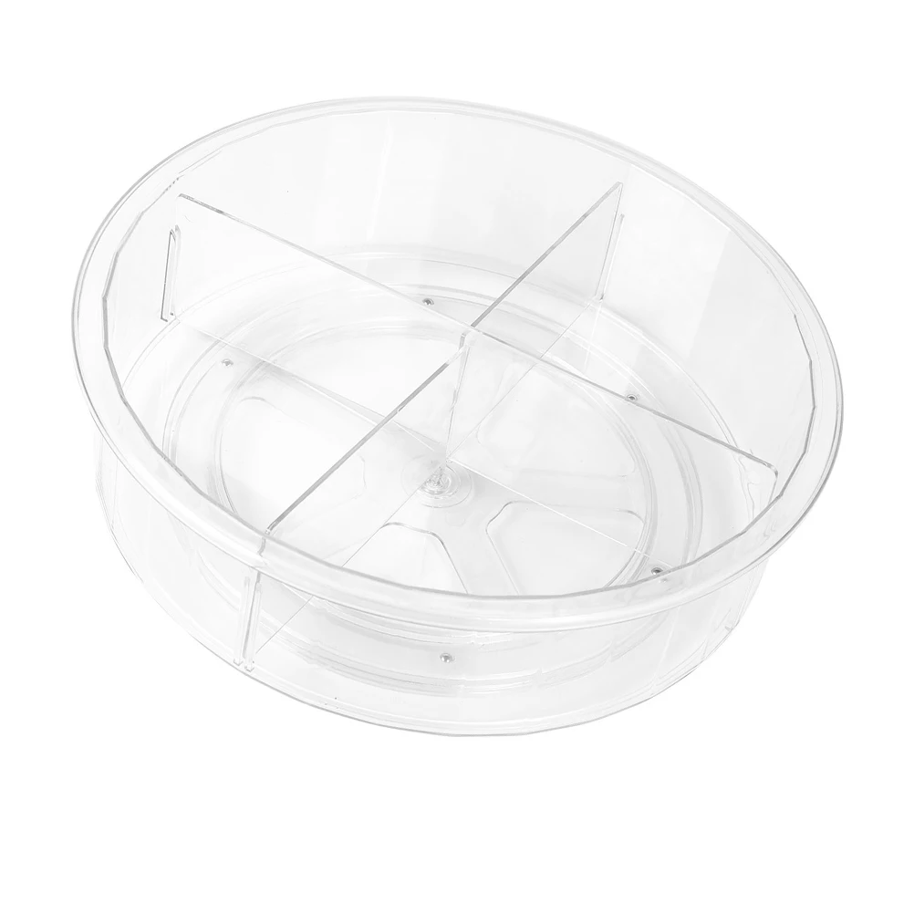 

Plastic Circular Storage Rack 360 Turntable Design Desktop Kitchen Shelf Holder Maximize Space Practical