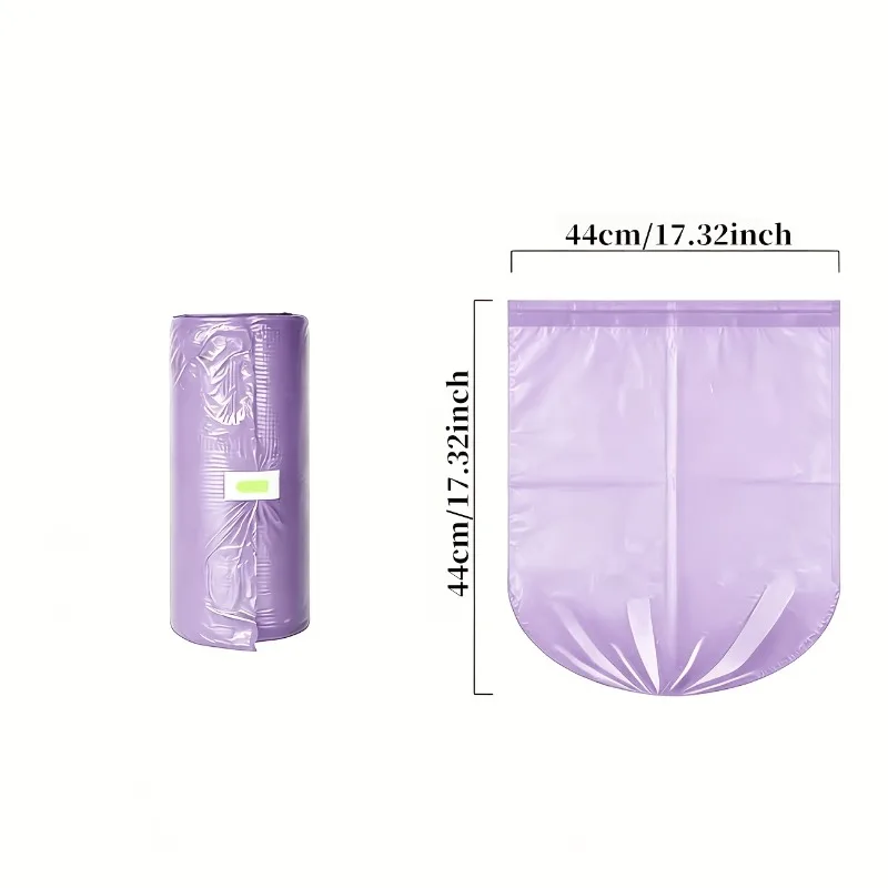 100 Stück/5 Rollen Lila Flachmündige Große Müllsäcke, Gute Belastbarkeit, Geeignet für Haushalt, Küche, Büro, Außenreinigung – Detail 2