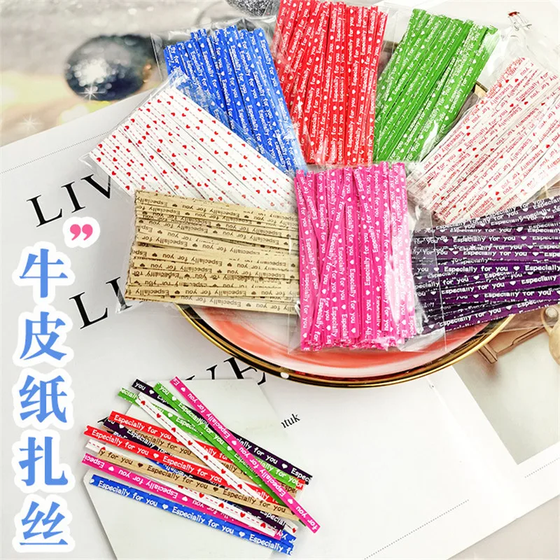 100Pcs/pack Candy Metallic Dot Twist Ties Wire Cello Bags Lollipop Pack Fastener Sealing For Cake Pops Party Supplies