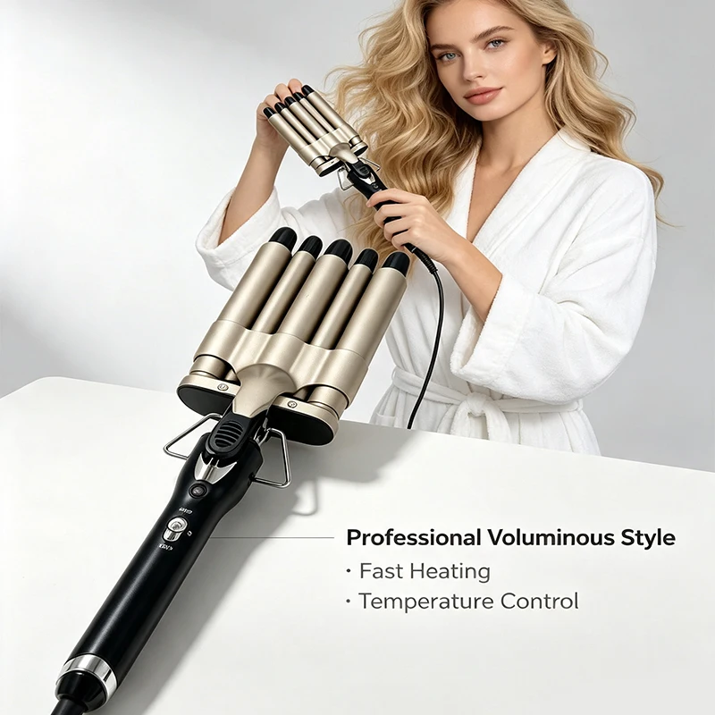 Portable ceramic hair dryer electric hair curler, with a quick heating temperature display, suitable for home use