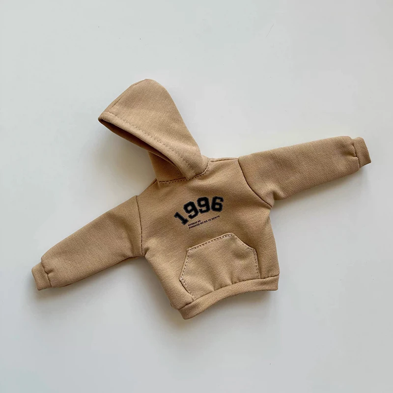 1Pcs Front Pocket  Hoodie Letter Print Streetwear Retro Sweatshirt Casual Pullover for Blythe OB24 Azone Pullip 1/6 Dolls Outfit