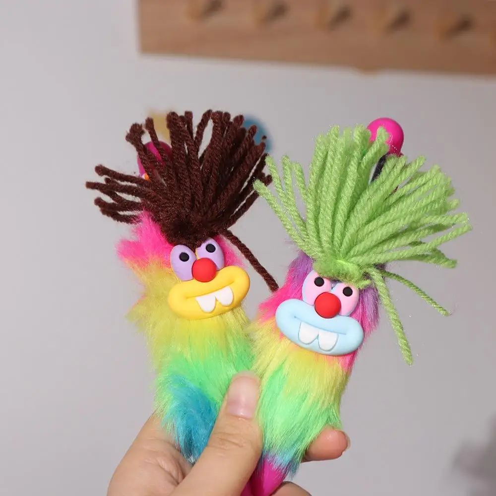 Bucktooth Rabbit Children's Plush Pen Iridescence Handwriting Rainbow Signature Pen Sausage Mouth Neutral Gel Pen