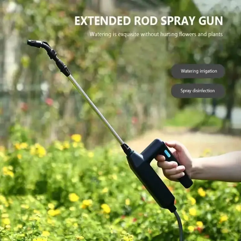 

High-Pressure Garden Watering Spray Gun with 3/5/8m Pipes USB Rechargeable Portable Electric Sprayer for Gardening Cleaning
