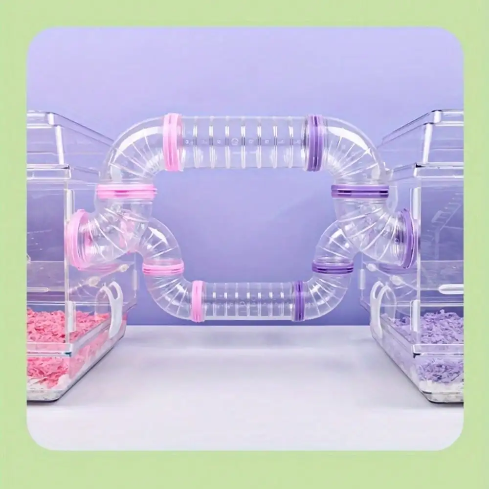 Transparentes kleines Haustier-Tunnel-Set, DIY-verbindbare Röhren für Hamster, Zwerge, Bären, lustige Aktivität, Spielplatz, 5,5 cm Kaliber – Detail 6