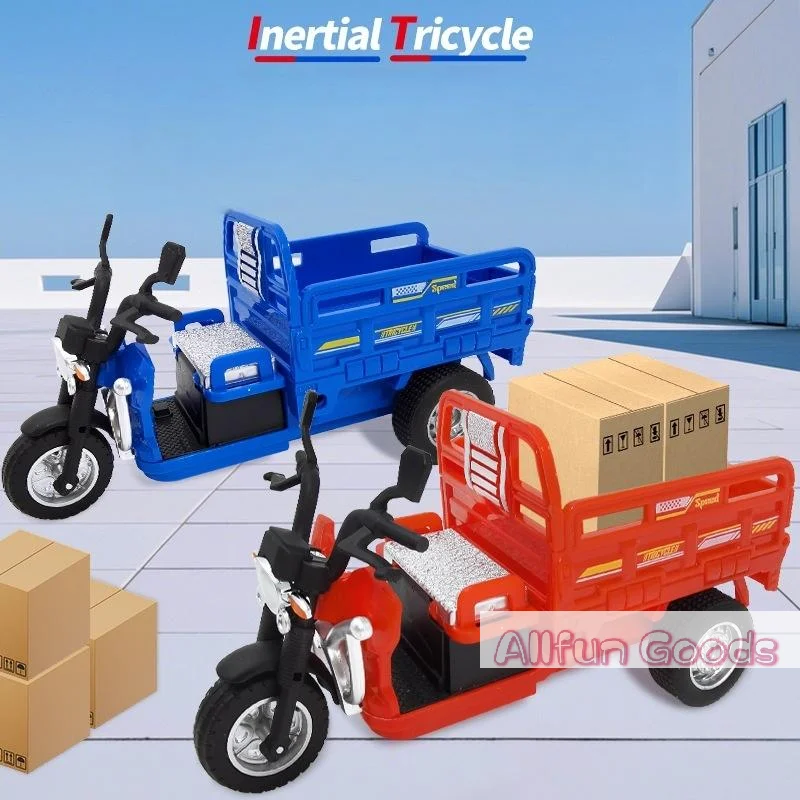 [TG835]1Pcs Realistic Pull Back Transport Vehicles Models 1:15 Scale Tricycle Simulation Model Toy Car Boys Gifts Ornaments