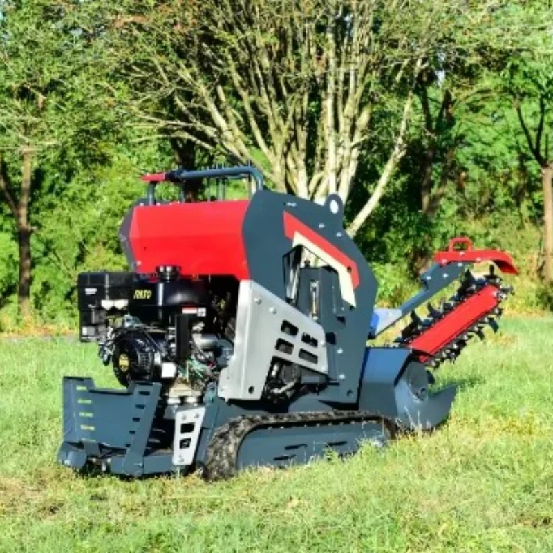 20hp Earthmoving Machinery Trencher زاحف صغير مجنزرة ذاتية الدفع الهيدروليكي خندق الساحرة زلق التوجيه محمل آلة الخنادق