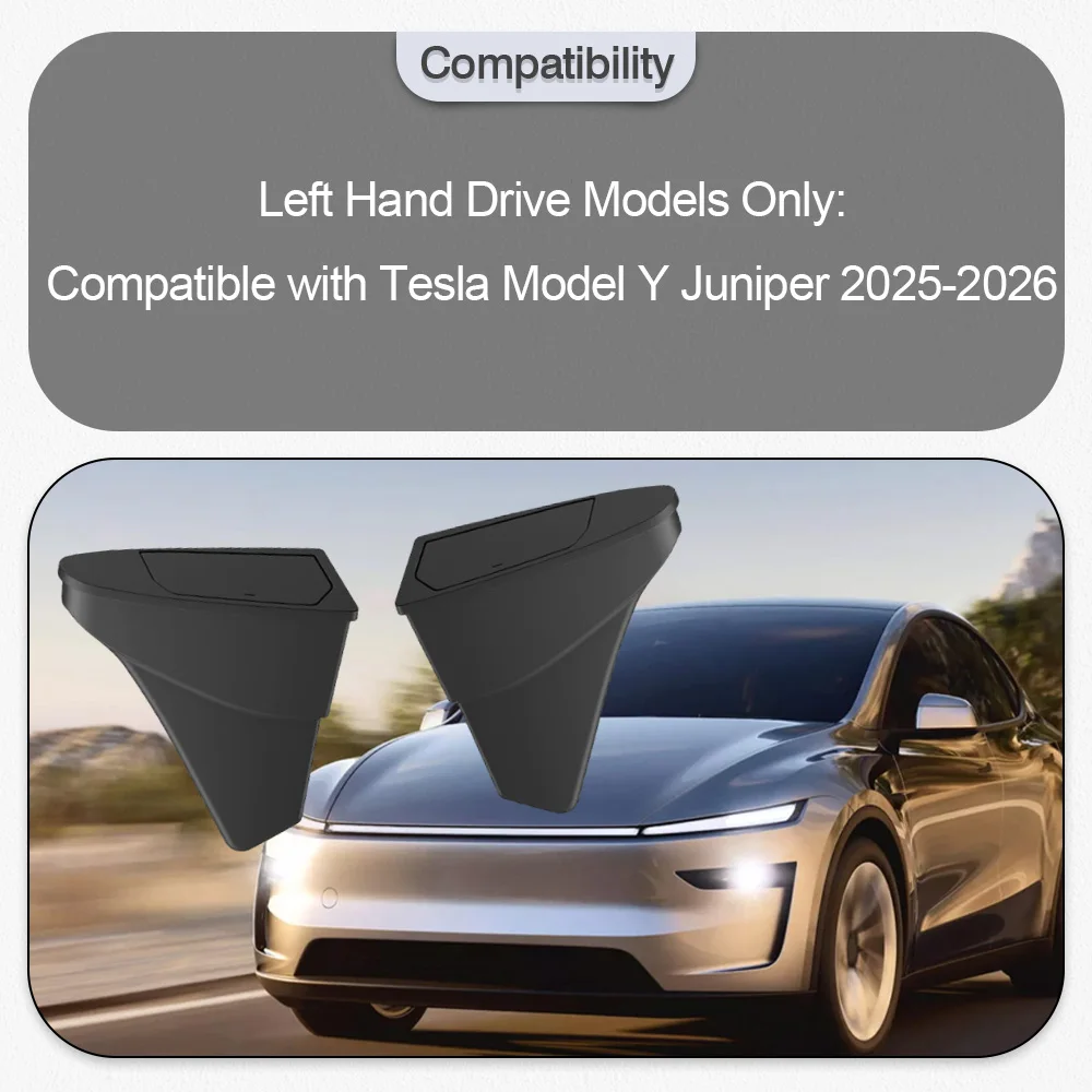 

2pcs For Tesla Model Y Juniper 2025-2026 Door Built-in Hidden Storage Organizer Push‑Open Lid Front Door Storage box Accessories
