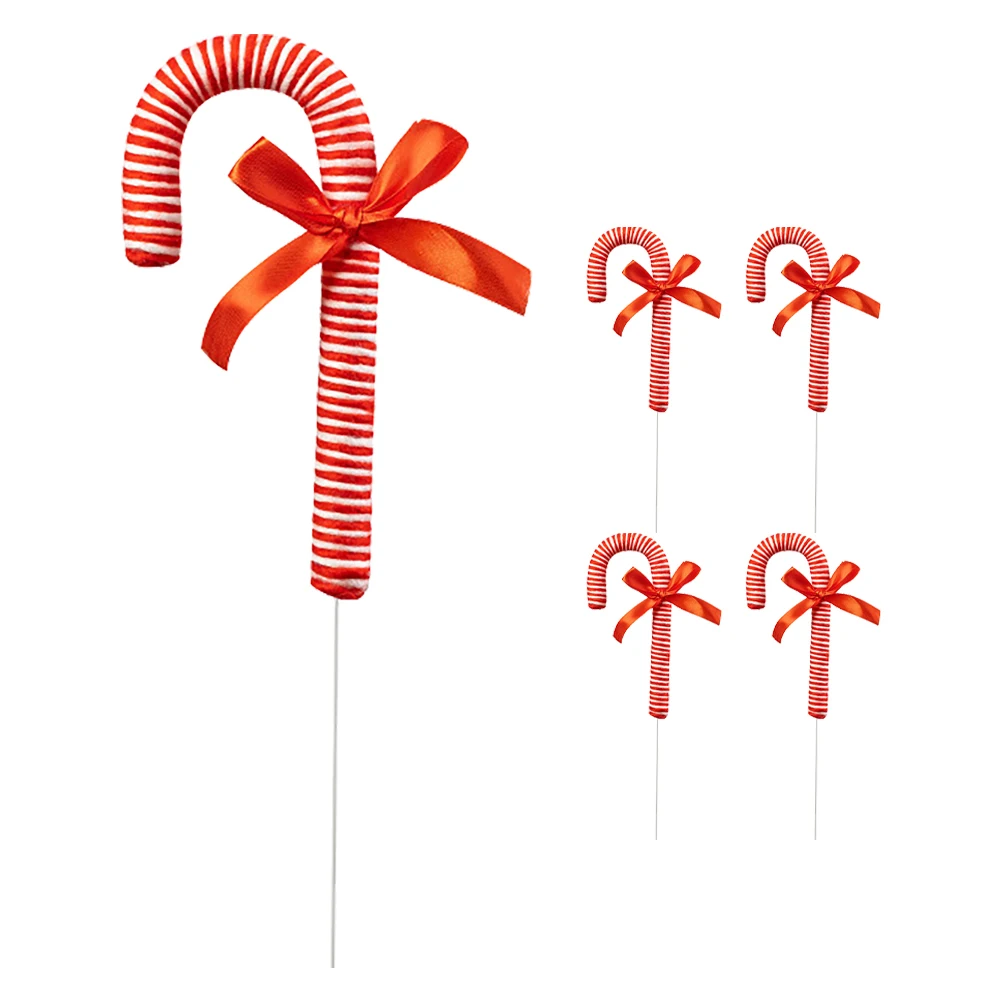 

5 Pcs Cane Bow Decoration Mini naments Xmas Party Decorations for Tree Wreath Xmas Party Supplies Hanging Decor