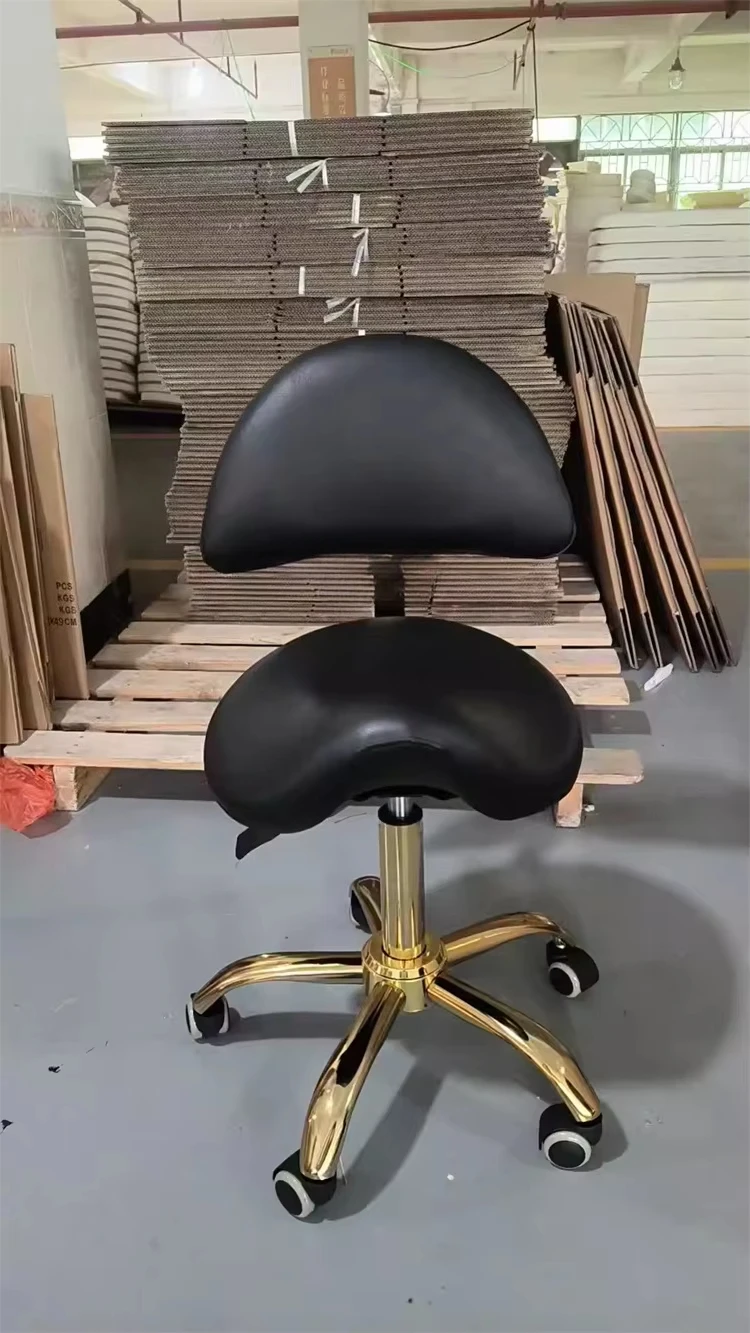 * Salon Furniture Equipment Black Gold Pedicure Stool Technician Master Chair