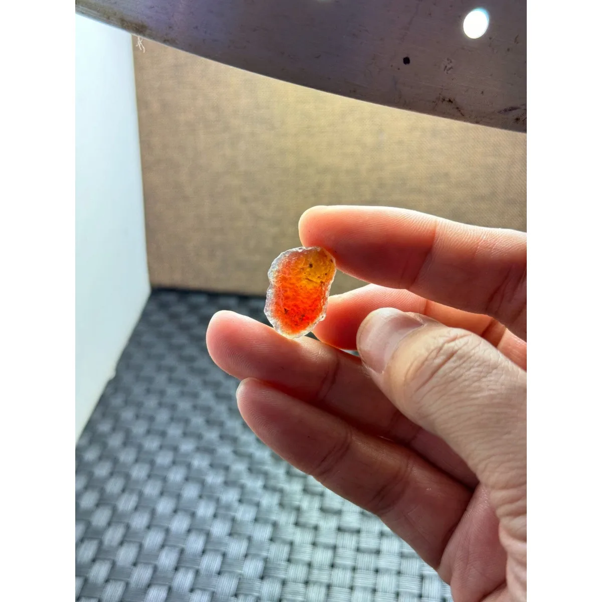 Palm Stone Alashan Agate in Glass Vial, 10-15mm Natural Unpolished, Multi Color, Birthday Gift Collection-Candy Agate