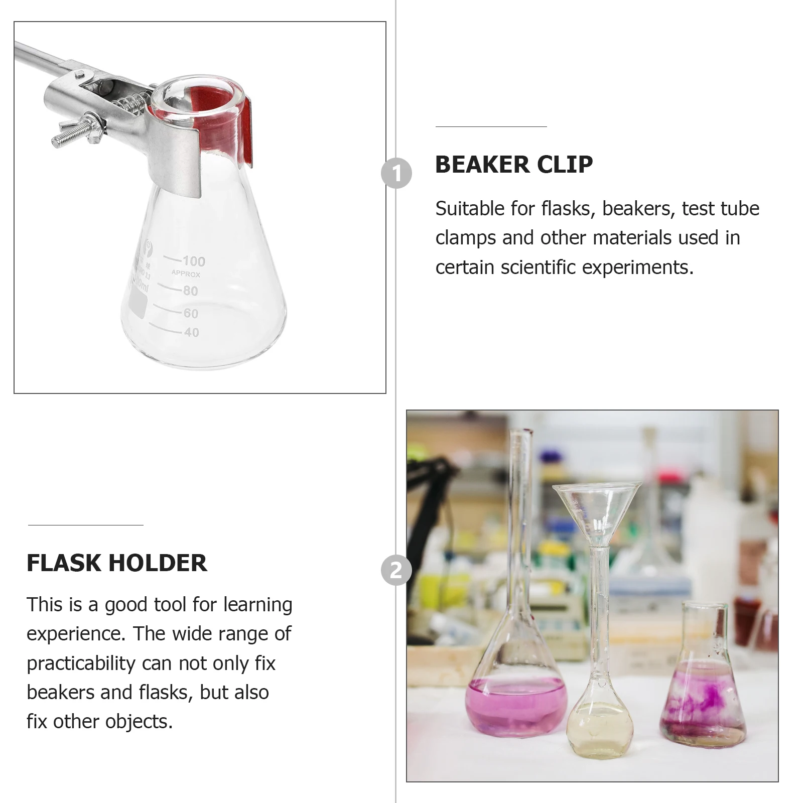 

Extended Flask Clip Lab Three-jaw Clamp Beaker Clamps Tube Laboratory Tube-clamp Test Tubes