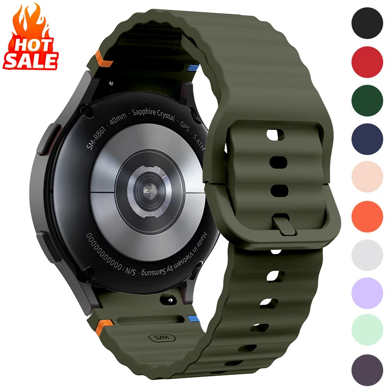 

Original Strap for Samsung Galaxy Watch 7 FE 6 5 4 40/44mm 5Pro 45mm Silicone Bracelet for Galaxy Watch 6 4Classic 43/47mm Band