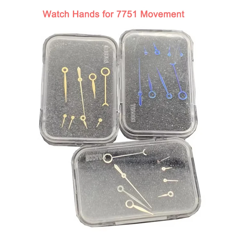 8pcs/Set Watch Hands for 7751 Movement Watch Accessories Replacement Pointers Blue/Gold/Silver Repair Parts for Watchmakers