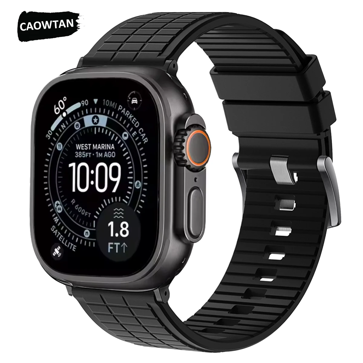 Fluororubber Band for Apple Watch Ultra 3 2 49mm Series 11 10 46mm 42mm 45mm 44mm 41mm Bracelet for Iwatch9 8 7 6 SE 5 4 Correa