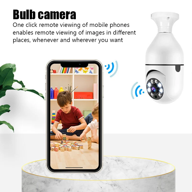 5G Wifi E27 Bulb Surveillance Camera Night Vision Automatic Human Tracking Digital Zoom Video Camera Smart Home Security Monitor