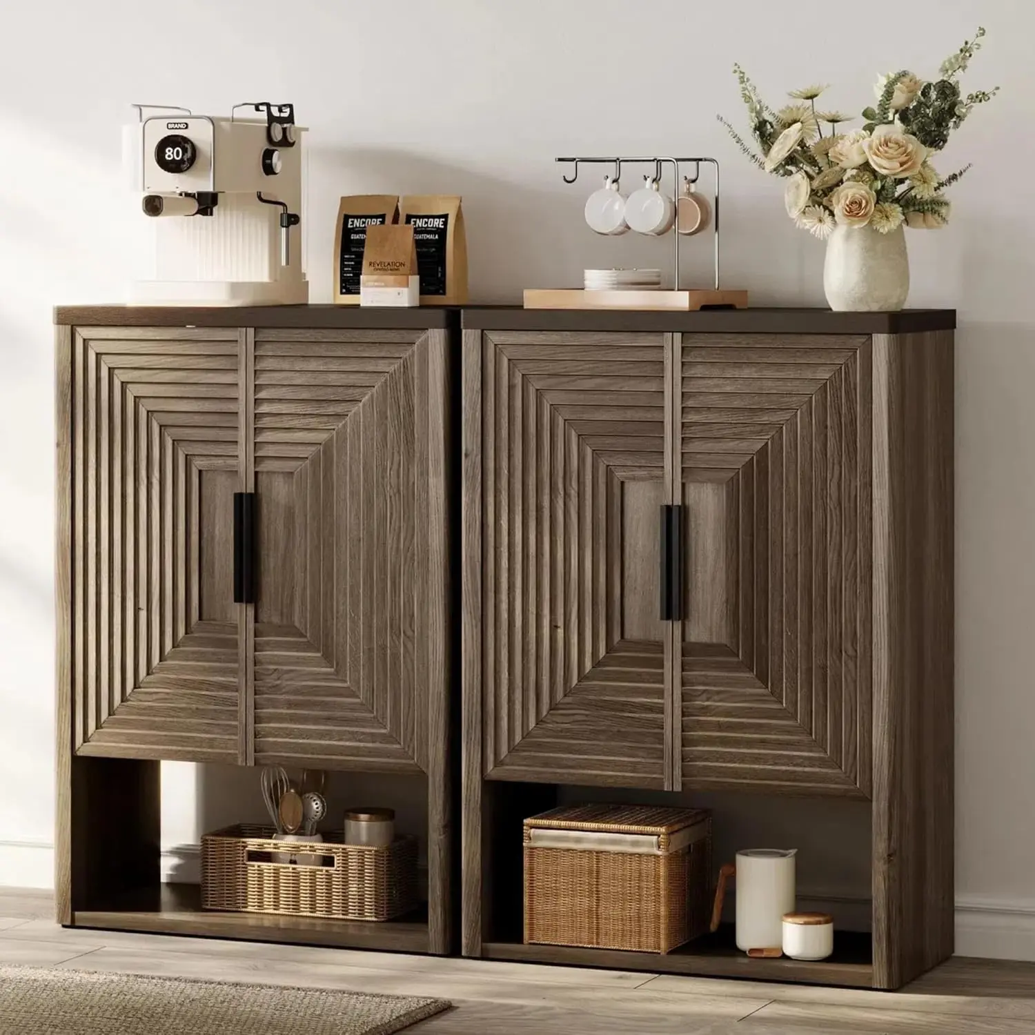 Tall Storage Cabinet Set 2, 45.3