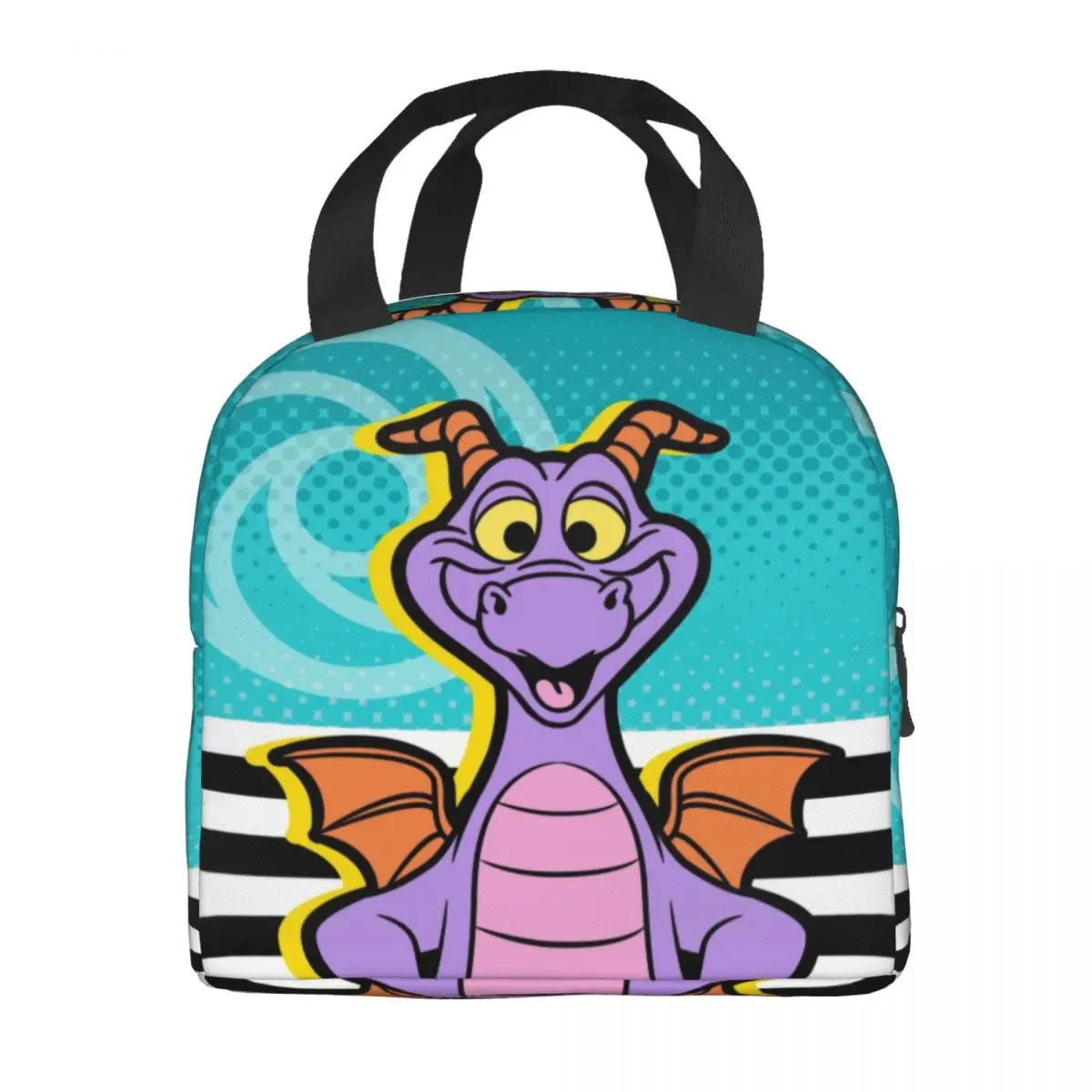 Figment Purple Dragon Insulated Lunch Bag for Women Resuable Cute Dinosaur Thermal Cooler Lunch Box Office Work School