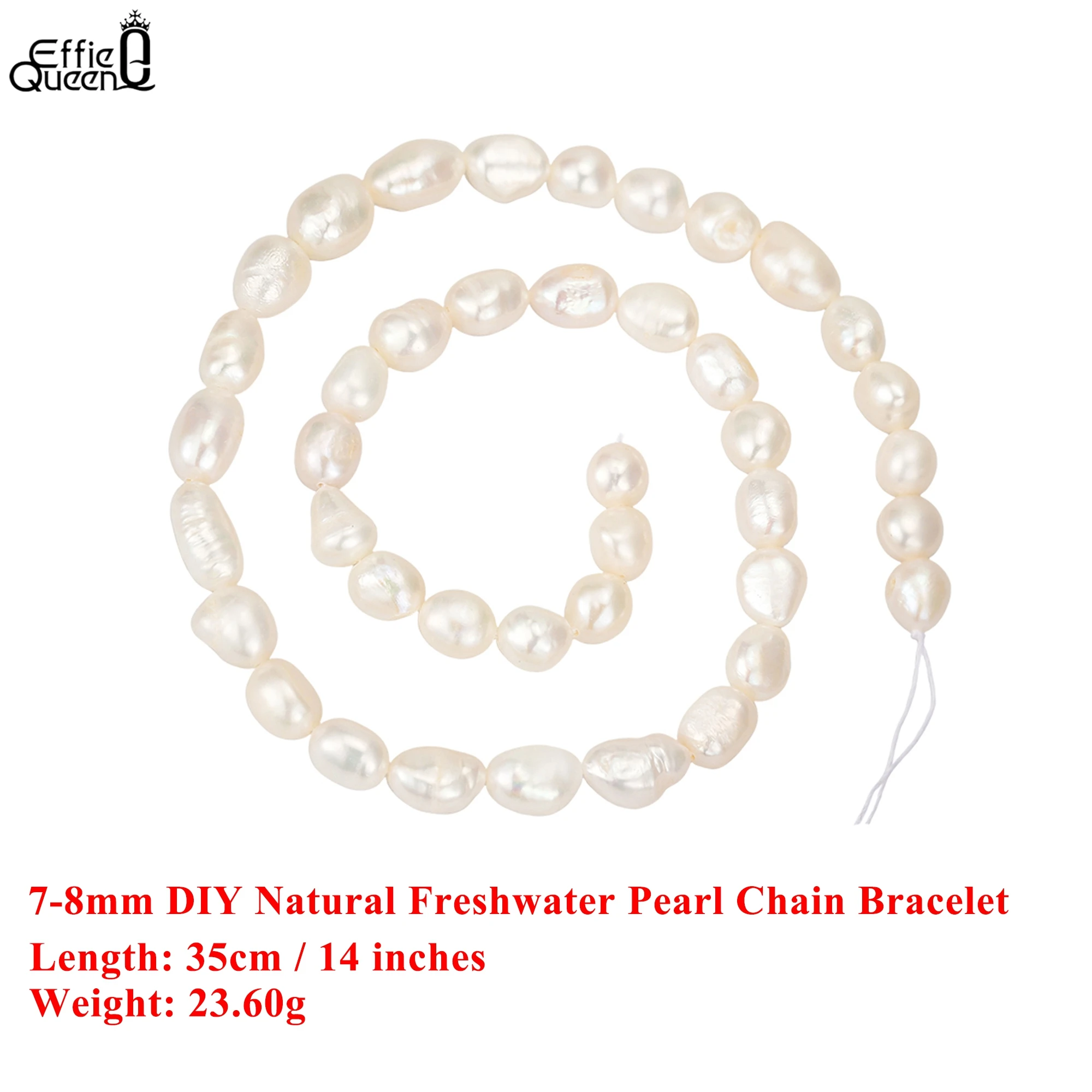 

EFFIE QUEEN 100% Natural Freshwater Pearl Wholesale 3A/4A High Quality Baoque Pearl Beads For Jewelry Making DIY Bracelets PP1