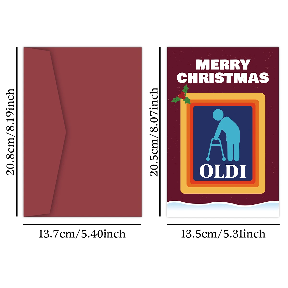 New Funny Christmas Greeting Card for Men,Year Old Bday Card with Envelope,Merry Christmas Card for 40th 50th 60th,Holiday Gifts