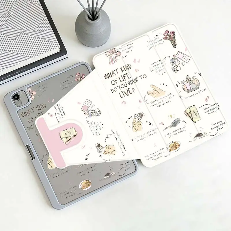 360° Rotate Tri-Fold Smart Case For iPad 10.2 7/8/9 4/5 10.9 10th IPad Mini6 8.3 Pro 10.5 Pro11 iPad A16 2025 11 Air11/13