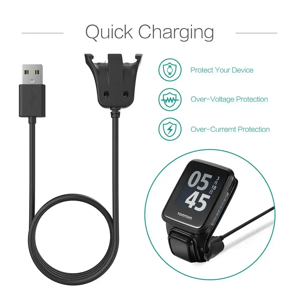 USB Charging Cable For TomTom Runner 2 3 Spark Adventurer Golfer 2 Charger Dock Data Transfer Power