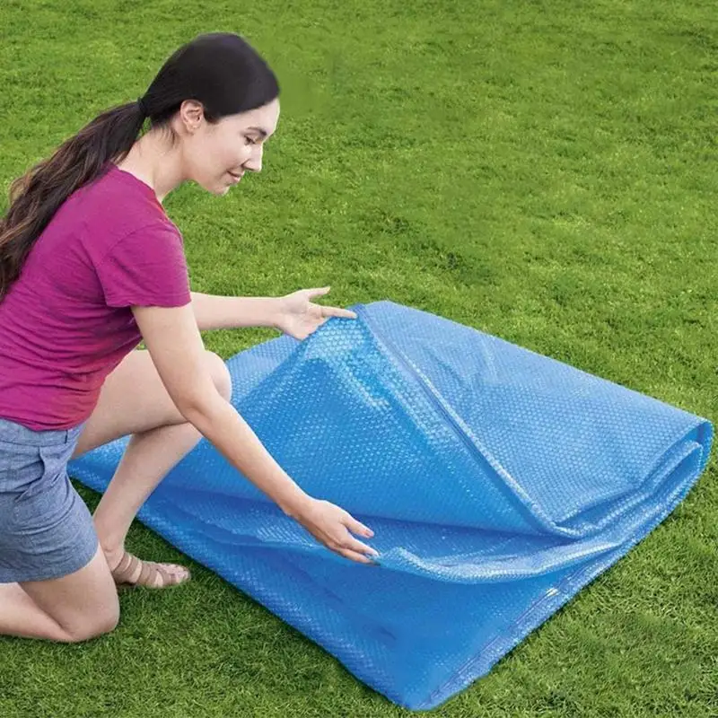 Solar Pool Cover Rectangle Insulated Bubble Pool Warmer  UV-resistant Floating Solar Pool Blanket for In-Ground and Above-Ground