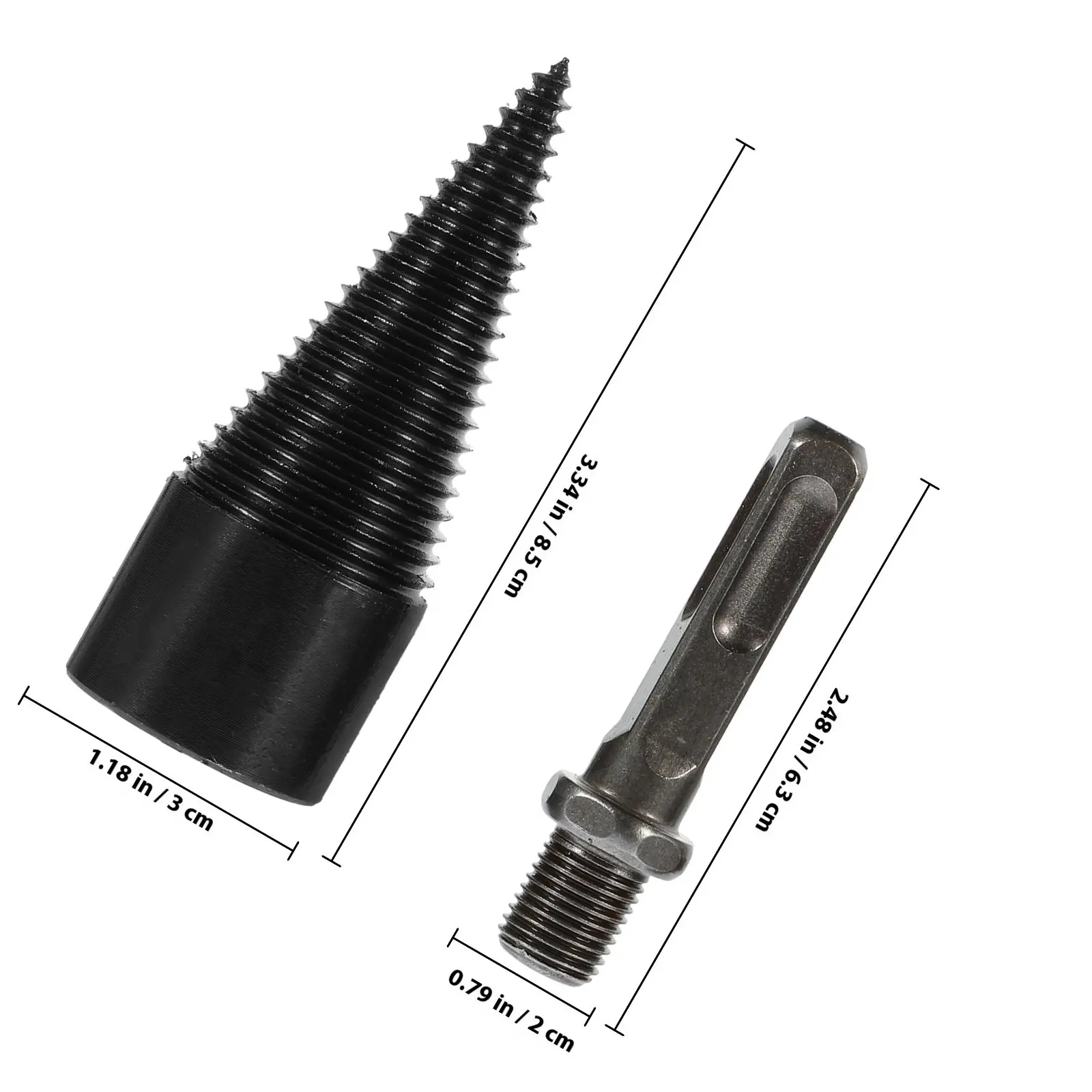 5pcs Firewood Drill Bits Wood Splitter Log Splitting Tool Carbon Steel Woodworking Cone Set For Camping Outdoor Farm Use