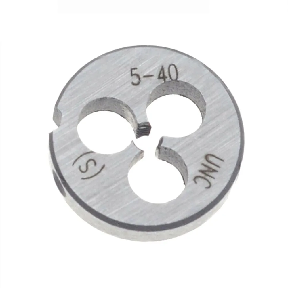 Die Set Plug Tap Silver Straight Flute Taps Threading Tool HSS Hand Tap Drill Set High Speed Steel Right-Hand Thread 5-40 UNC