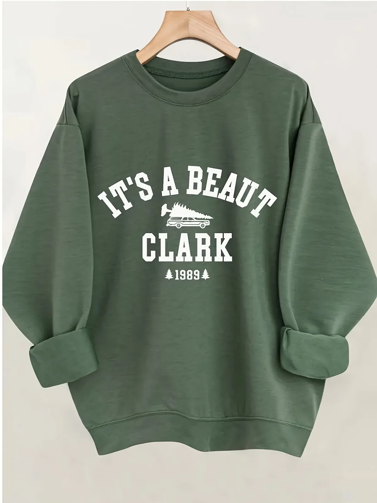 여성 캐주얼 패션 영어 문자 패턴 프린트 풀오버 긴 소매 라운드 넥 스웨트셔츠 기계 세탁 가능 휴일 선물