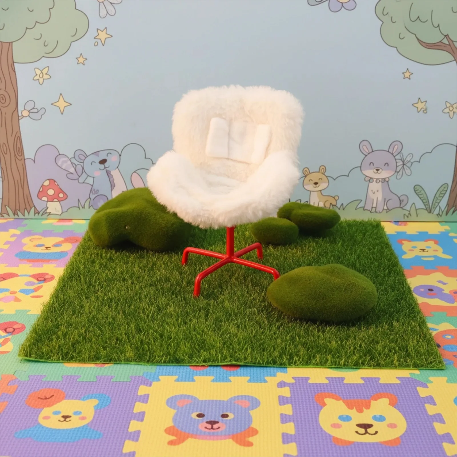 New Model Suitable For Mini Ob11 Dollhouse Accessories, Solid Color Premium Office Chair Model, Plush Chair Cover