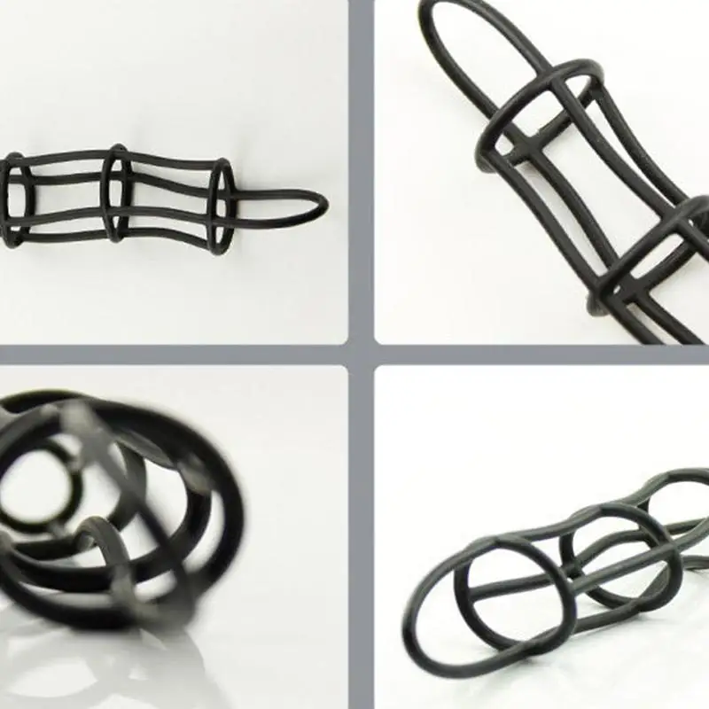 1PCS BDSM Silicone Chastity Cage Cock Ring Penis Extender for Men Adult Delay Time Enlargement Penis Sleeve Random Color Sex Toy view 3