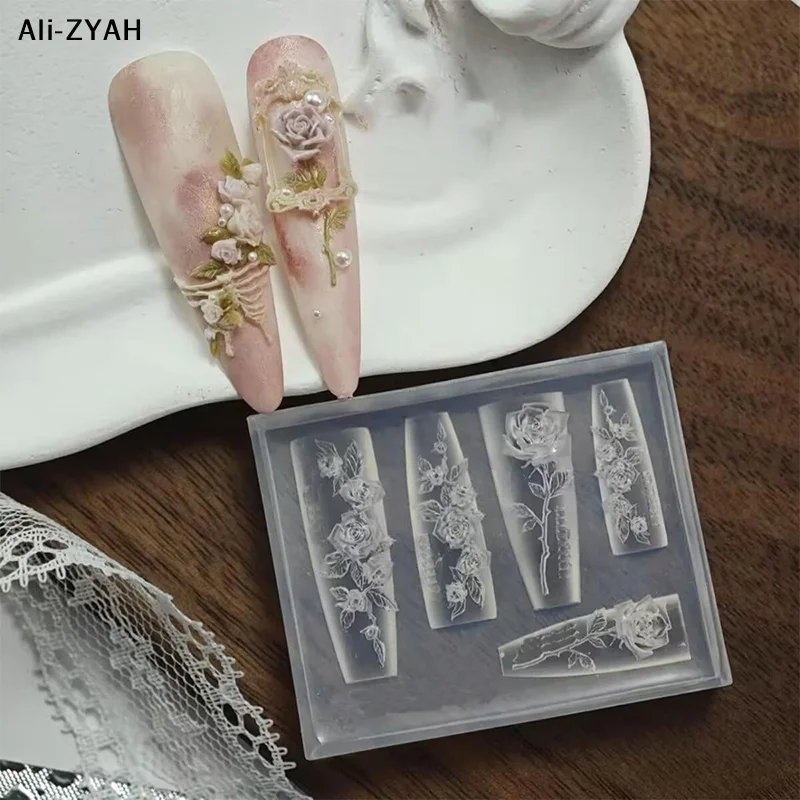 (YY) 1Pc 2025 New Silicone Flexible Nail Art Mold DIY Create Flower Charm For Professional Design & Jewelry Making