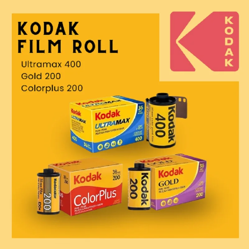 Película a color KODAK de 36 exposiciones por rollo ColorPlus 200/UltraMax 400/Gold 200, impresión a color, 35 mm, 1, 3 o 5 rollos para cámaras de película M35/M38/H35