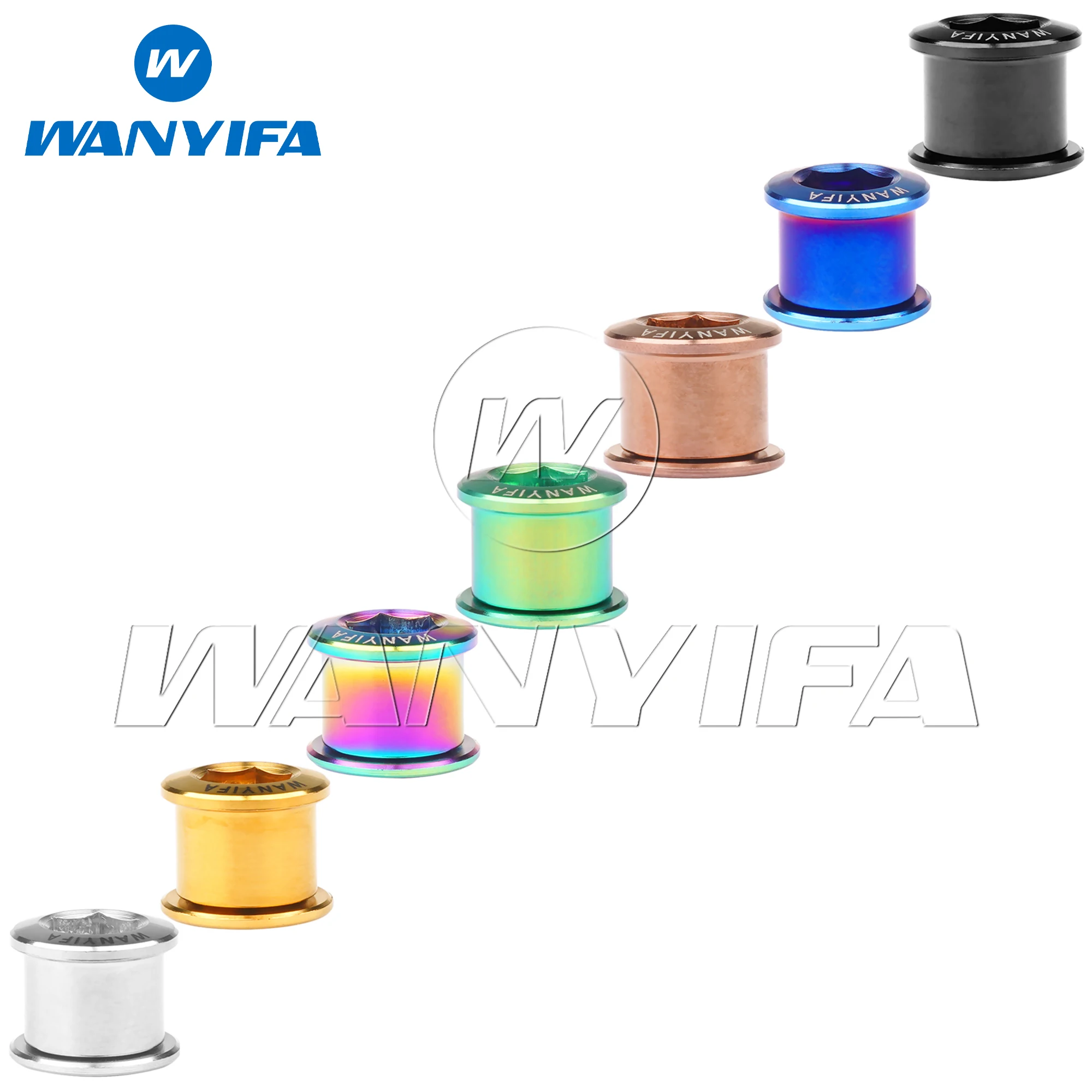 

Wanyifa Titanium Bolt M8x6.5mm Bicycle Crankset Chainwheel Screw for Road MTB Bike Chainring Plate Crank Bolt Cap Cycling Parts