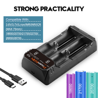 POWERKAN Battery Charger, Type-C USB Input, for 3.7V Li-ion Batteries Compatible with 2665016340 14500 21700 18650 Charging